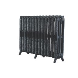Arroll 760mm x 1074mm 6387BTU Black / Silver Cast Iron 3 Column Radiator