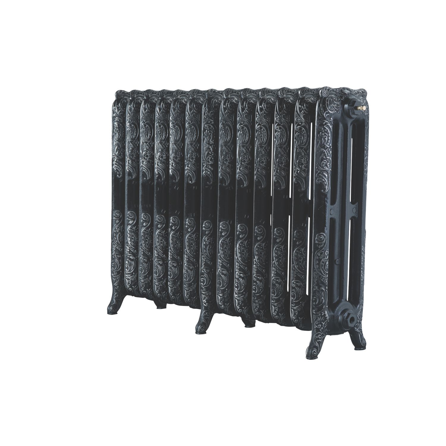 Arroll 760mm x 1074mm 6387BTU Black / Silver Cast Iron 3 Column Radiator (8825P)