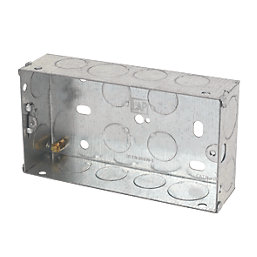 LAP  2-Gang Galvanised Steel  Installation Boxes 35mm 10 Pack
