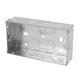 LAP  2-Gang Galvanised Steel  Installation Boxes 35mm 10 Pack