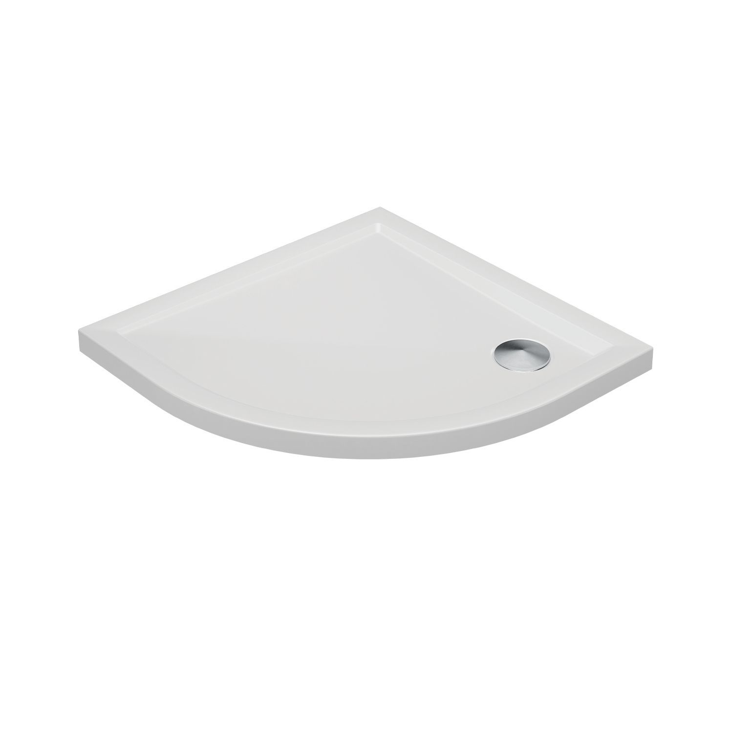 Milan Quadrant Bathroom Shower Tray & Waste White Gloss 800mm x 800mm x 40mm (882AE)
