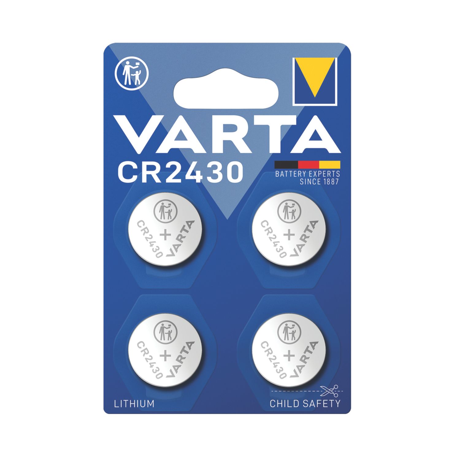 Varta CR2430 3V Coin Cell Lithium Batteries 4 Pack (882AV)