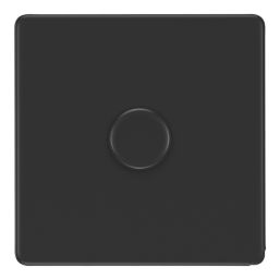LAP  1-Gang 2-Way LED Dimmer Switch  Matt Black with Colour-Matched Inserts