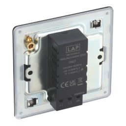 LAP  1-Gang 2-Way LED Dimmer Switch  Matt Black with Colour-Matched Inserts