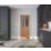 Victorian 2-Frosted Light Unfinished Oak Wooden 2-Panel Internal Door 2040mm x 726mm