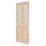 Victorian 2-Frosted Light Unfinished Oak Wooden 2-Panel Internal Door 2040mm x 726mm