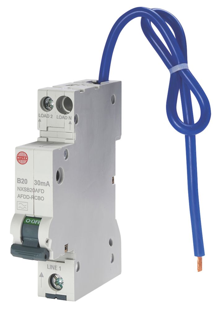 Wylex NXS 20A 30mA SP & N Type B AFDD & RCBO | RCBOs | Screwfix.com