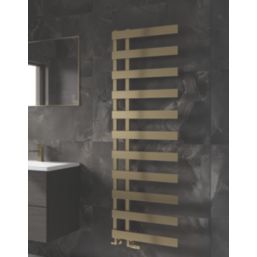 Reina 1235mm x 500mm 1482BTU Brass Flat Designer Towel Radiator