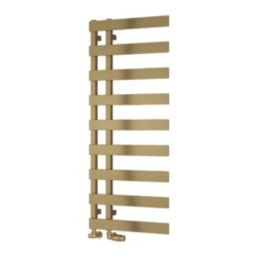 Reina 1235mm x 500mm 1482BTU Brass Flat Designer Towel Radiator