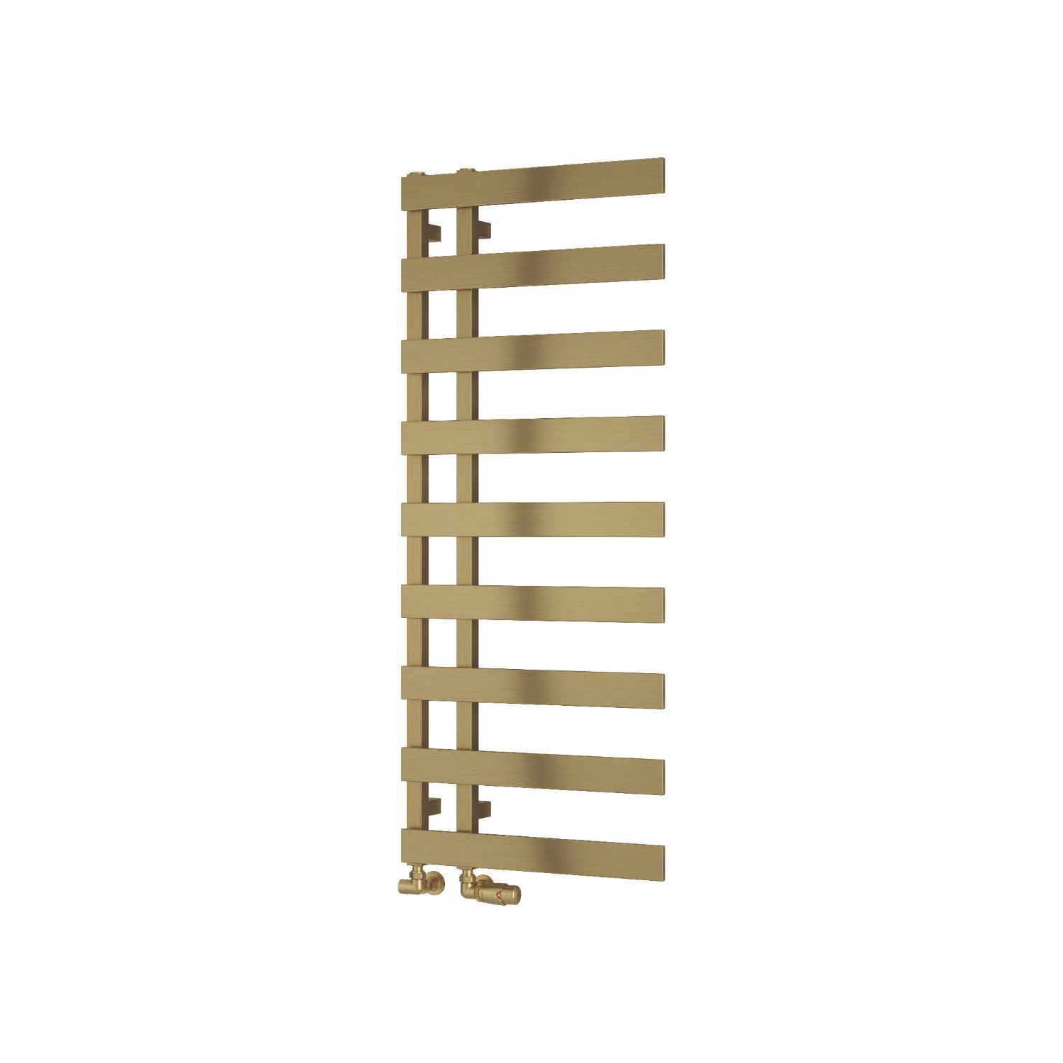 Reina 1235mm x 500mm 1482BTU Brass Flat Designer Towel Radiator (882LH)