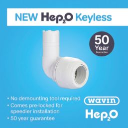 Hep2O  Plastic Push-Fit Equal 90° Keyless Stem Elbow 22mm