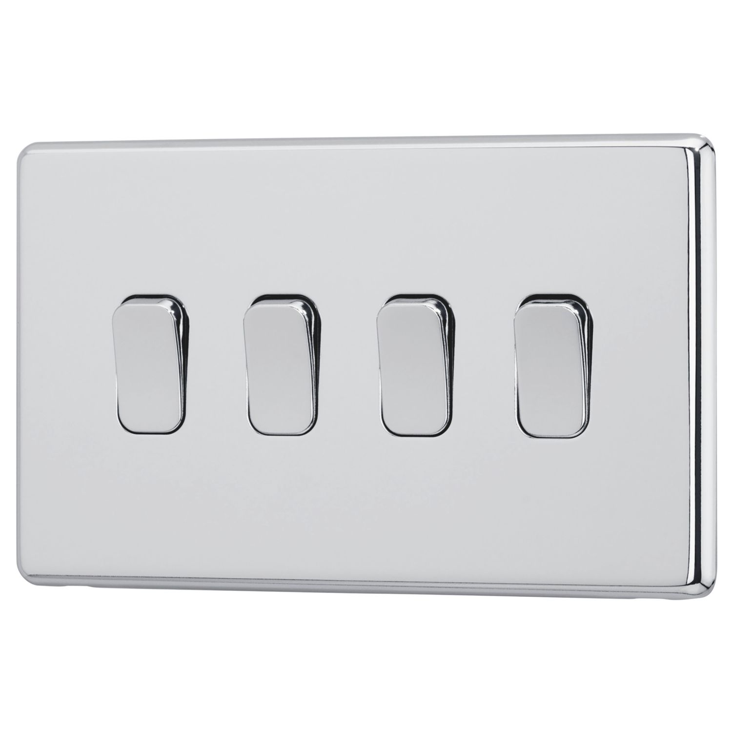 Arlec 10A 4-Gang 2-Way Light Switch Polished Chrome (882RU)