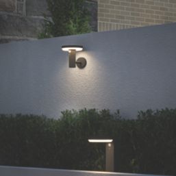 4lite Antheia Outdoor LED Solar Wall Light  With PIR Sensor Black 250lm