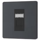 British General Evolve RJ45 Ethernet Socket Grey with Black Inserts