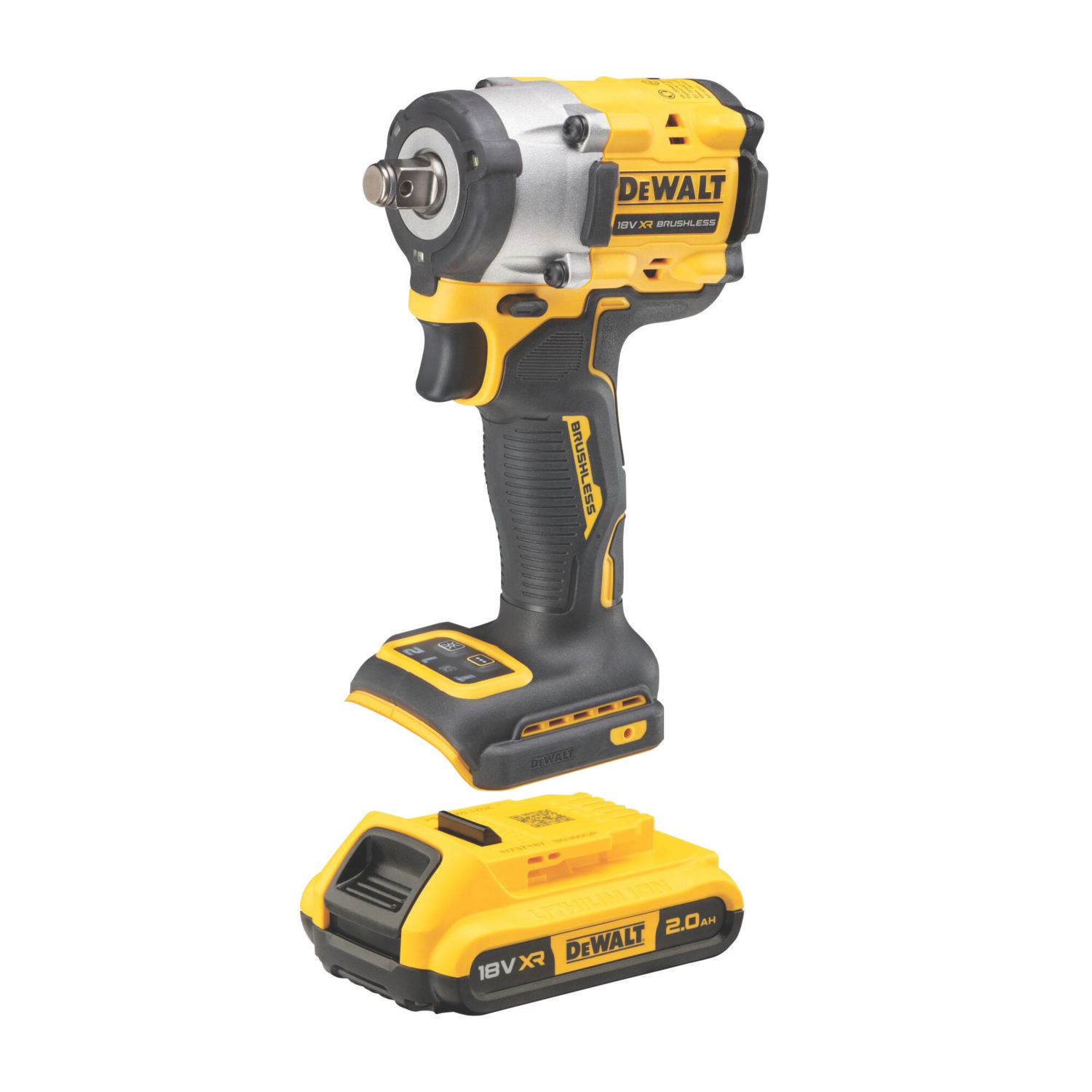 DEWALT DCF921D2T-GB 18V 2 x 2.0Ah Li-Ion XR Brushless Cordless Compact Impact Wrench (882XK)