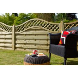 Forest Prague  Lattice Curved Top Fence Panels Natural Timber 6' x 4' Pack of 5
