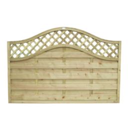 Forest Prague  Lattice Curved Top Fence Panels Natural Timber 6' x 4' Pack of 5