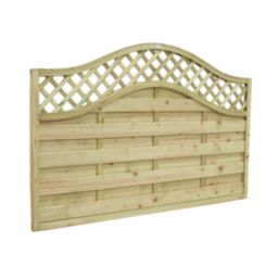 Forest Prague  Lattice Curved Top Fence Panels Natural Timber 6' x 4' Pack of 5
