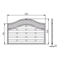 Forest Prague  Lattice Curved Top Fence Panels Natural Timber 6' x 4' Pack of 5