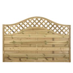 Forest Prague  Lattice Curved Top Fence Panels Natural Timber 6' x 4' Pack of 5