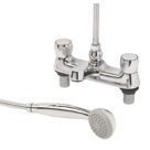 Refurb Swirl Contract Chrome 88mm Deck Mounted Dual Control Manual Shower Mixer Tap