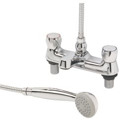 Refurb Swirl Contract Chrome 88mm Deck Mounted Dual Control Manual Shower Mixer Tap