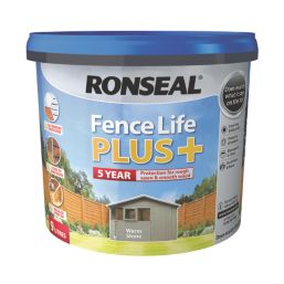 Ronseal Fence Life Plus 9Ltr Warm Stone Shed & Fence Paint