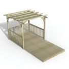 Forest Ultima 16' x 8' (Nominal) Flat Pergola & Decking Kit with 3 x Balustrades & Canopy