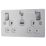 LAP  13A 2-Gang SP Switched Wi-Fi Extender Socket + 2.1A 10.5W 1-Outlet Type A USB Charger Brushed Stainless Steel with White Inserts
