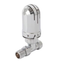 Flomasta  1/2" x 15mm Chrome Straight Modern Thermostatic Radiator Valve Head & Body