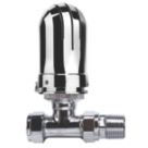 Flomasta  1/2" x 15mm Chrome Straight Modern Thermostatic Radiator Valve Head & Body