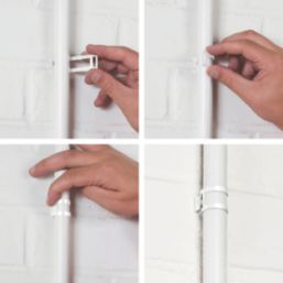 D-Line Pre-Galvanised Steel Safe-D Conduit Saddles 20mm White 100 Pack