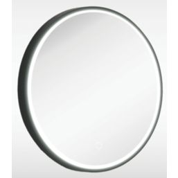 Sensio Frontier Round Illuminated Bathroom Mirror Black With 1615lm LED Light 600mm x 600mm