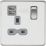 Knightsbridge  13A 1-Gang SP Switched Socket + 2.1A 12W 2-Outlet Type A USB Charger Polished Chrome with Colour-Matched Inserts