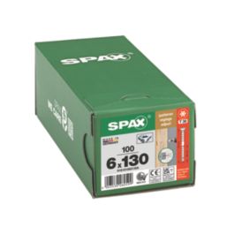 Spax  TX Flat Self Drilling Wood Screws 6mm x 130mm 100 Pack