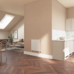 Flomasta  600mm x 578mm 1508BTU White Vertical Designer Radiator