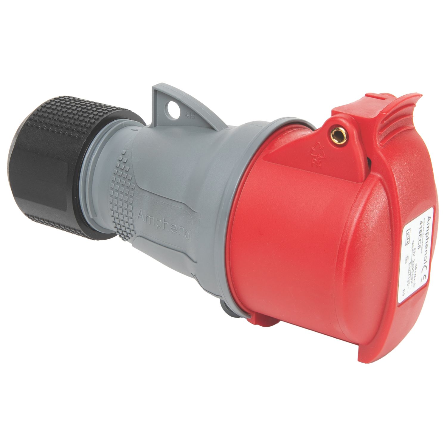Amphenol 16A 4P+E Straight Connector 415V (8849X)