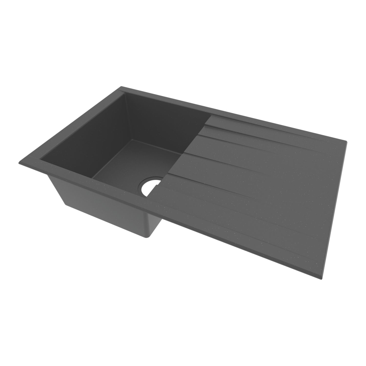 Swirl Erzen 1 Bowl Black Composite Sink 800mm x 500mm (884AH)