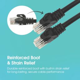 Labgear Black Unshielded RJ45 Cat 6 Patch Lead 3m