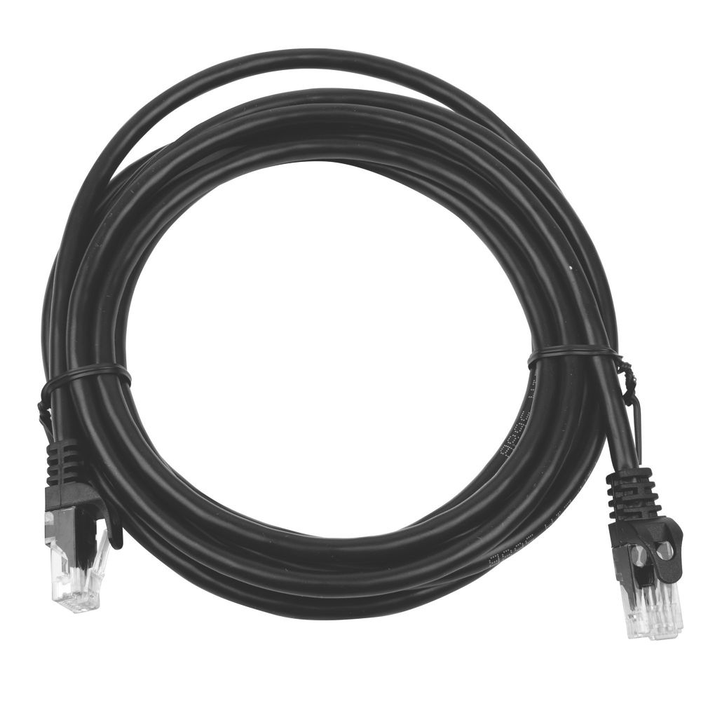 Labgear Black Unshielded RJ45 Cat 6 Patch Lead 3m - Screwfix