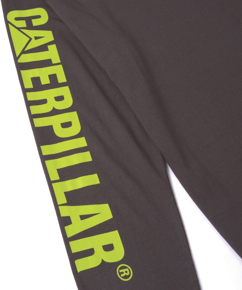 CAT Herren T-Shirt – Mit Rippenbesatz, Formbeständig, Logo Auf Brust, Ohne Etikett