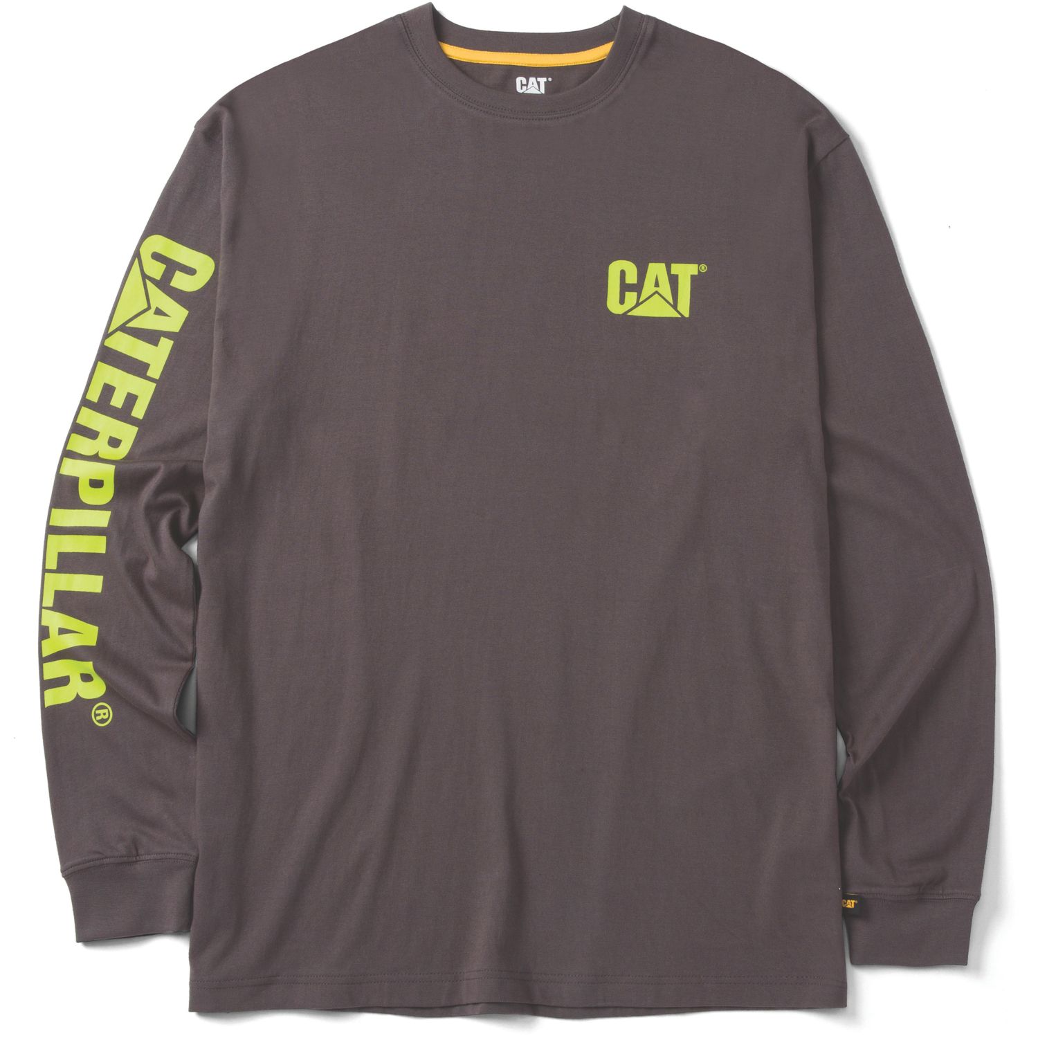 CAT Trademark Banner Long Sleeve T-Shirt Long Sleeve Tee Shirts Magnet Large 42" Chest (884AY)