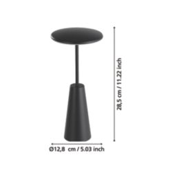 Eglo Piccola  Rechargeable LED Portable Table Lamp Black 270lm