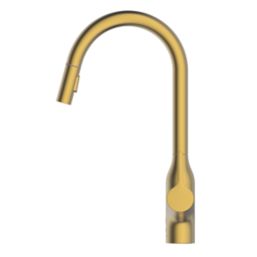 Clearwater Amelio AML10BB Battery-Powered Sensor Tap with Twin Spray Pull-Out  Brushed Brass PVD