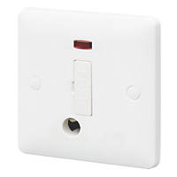 MK Base 13A Unswitched Fused Spur & Flex Outlet with Neon White with White Inserts