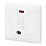 MK Base 13A Unswitched Fused Spur & Flex Outlet with Neon White with White Inserts