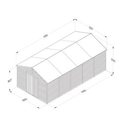 Forest Beckwood 19' 6" x 10' (Nominal) Reverse Apex Shiplap Timber Shed