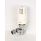 Myson TRV215AC 15mm x 1/2" Chrome/White Angled Standard Thermostatic Radiator Valve Head & Body