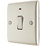 British General Nexus Metal 20A 1-Gang 2-Pole Control Switch Pearl Nickel with LED with Colour-Matched Inserts