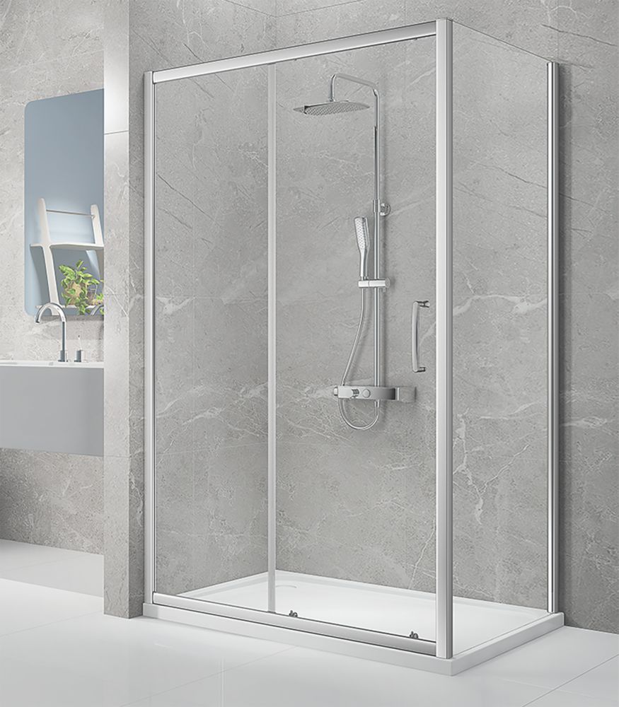 Triton Neo Eight Framed Rectangular Sliding Door Shower Enclosure Reversible Chrome  1200mm x 760mm x 1900mm